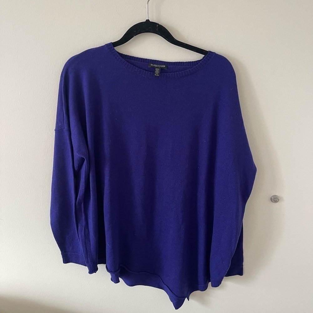 Eileen Fisher Purple Asymmetrical Sweater